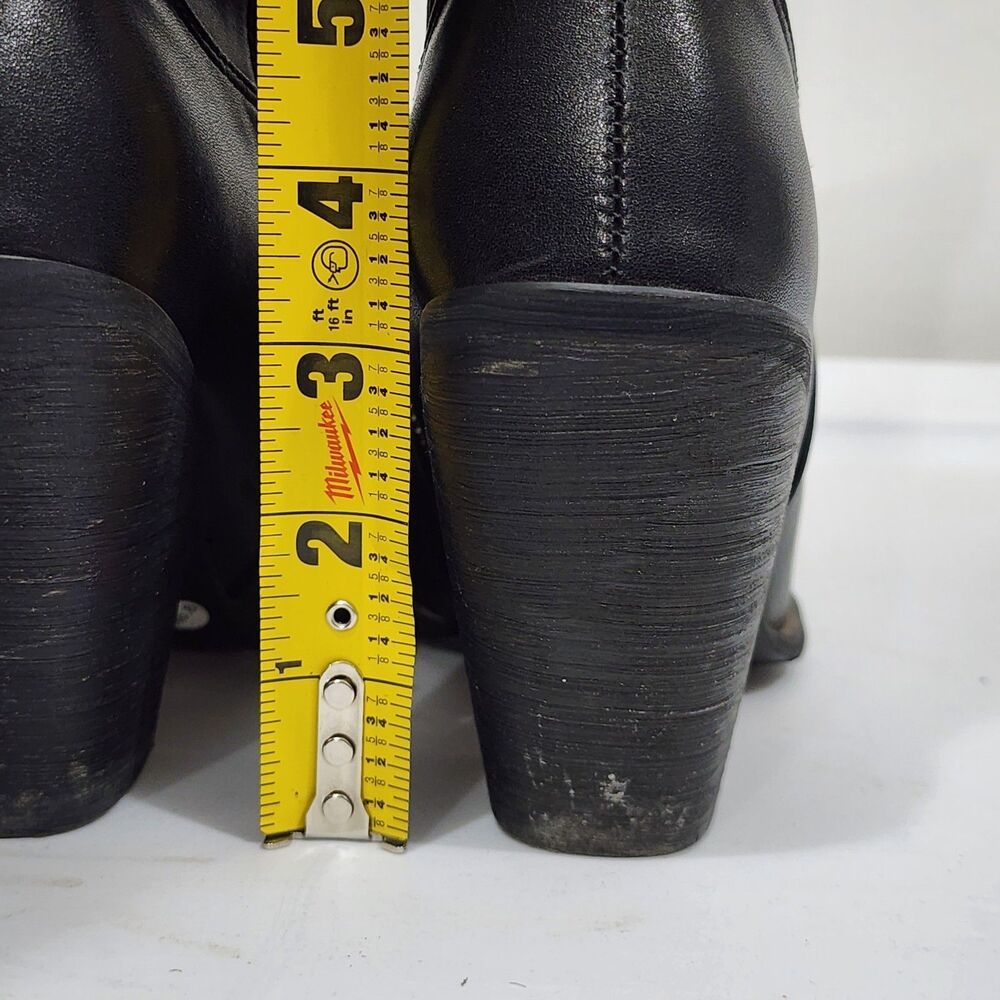 Fashion Nova Western Cowboy Boot Black Faux Leather Stack Heel EUR 37 US 6-6.5 - Picture 14 of 16
